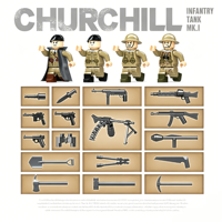 Kit de Construcción de Tanque de Infantería Churchill Mk.I del Reino Unido de la Segunda Guerra Mundial, en Plástico ABS, Modelo Militar Unisex para Mayores de 14 Años