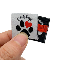 Étiquettes tissées personnalisées pour vêtements pour animaux de compagnie, 2,5 cm, nœud carré, logo cercle 'Grand Intestin', étiquettes de couture