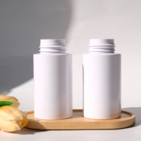 Bouteille Pompe en Plastique PET Blanche Personnalisée de 200 ml avec Clip et Mousse Dorée