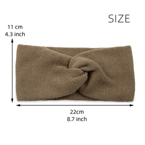 <span class=keywords><strong>Bandeau</strong></span> en tricot croisé double couche - <span class=keywords><strong>Cache</strong></span>-<span class=keywords><strong>oreilles</strong></span> doublé polaire doux <span class=keywords><strong>pour</strong></span> l'hiver - Product Image 5