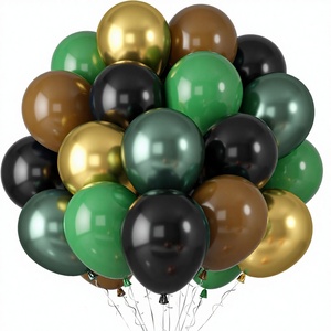 Feile Green Brown Dark Emerald Camouflage Metallic Gold Balloons Set for Camping <strong>Jungle</strong> <strong>Theme</strong> Army Birthday Baby Shower <strong>Party</strong> - Product Image 1