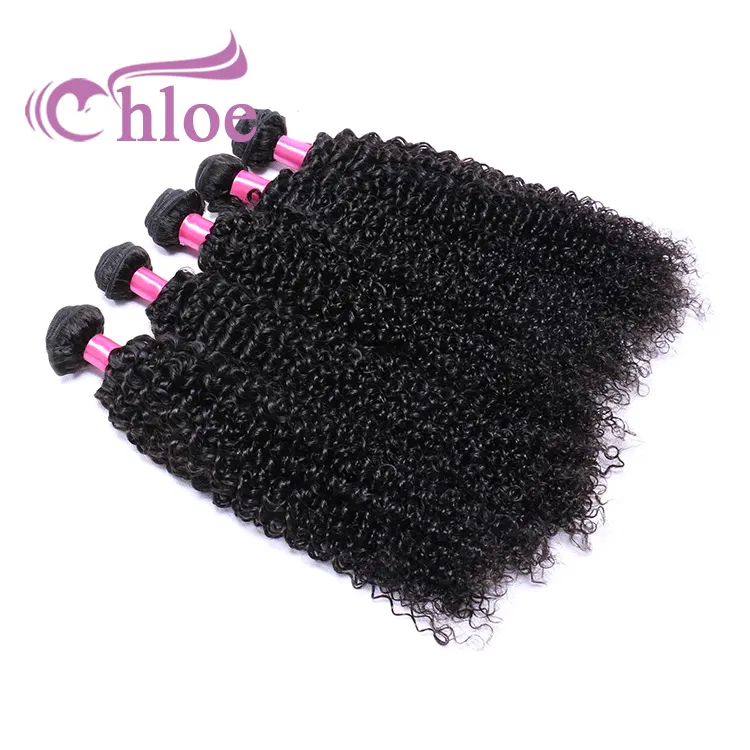 Extensions de cheveux indiens crépus bouclés, pièces, afro, noir naturel, Double bande, pour dubaï