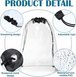 <b>Drawstring</b> <b>Backpacks</b> Transparent Plastic PVC Custom Fashion Unisex String Top Grade Polyester Sports Nonwoven <b>Drawstring</b> Bag - Product Image 2