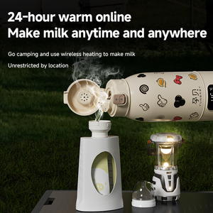 Aquecedor de Mamadeira Portátil OEM Sem Fio, Aquecedor de Leite Portátil, Suprimentos para Alimentação, Copo Termostático de Aço Inoxidável - Product Image 3