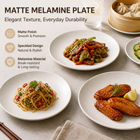 Assiette creuse plate orientale de luxe personnalisée en mélamine marbrée ivoire de 19 cm, non toxique, idéale pour le camping, les salades et les desserts