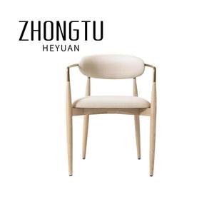 Silla de comedor de madera antigua moderna <span class=keywords><strong>para</strong></span> el hogar más vendida, Sillón tapizado de <span class=keywords><strong>tela</strong></span> <span class=keywords><strong>para</strong></span> sala de estar, cafetería, restaurante, sillón con marco de Metal - Product Image 1