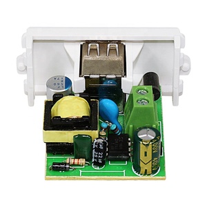 Plaque murale en fonte blanche 48x24mm avec double interface USB et <span class=keywords><strong>module</strong></span> de charge <span class=keywords><strong>sans</strong></span> <span class=keywords><strong>fil</strong></span> pour la recharge des appareils - Product Image 4