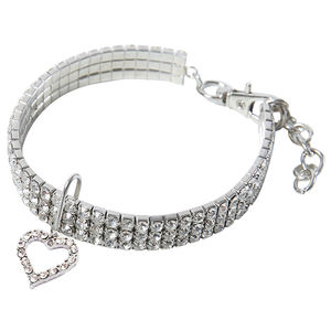 <span class=keywords><strong>Collar</strong></span> de perro ajustable con diamantes de imitación ostentosos para gatos y cachorros lindos - Product Image 3