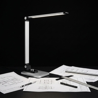 Lampe de table LED contemporaine à température de couleur simple, avec charge sans fil, éclairage latéral flexible tactile électrique, protection des yeux