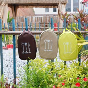 12-Piece Outdoor Kitchenware Set Portable Camping <b>Cookware</b> With Knives Forks Spoons Ladle For Picnic And Outdoor Use - Product Image 2