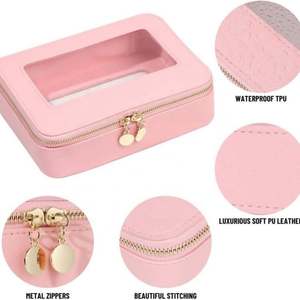 Custom PVC Cosmetic <b>Bag</b> Travel Organizer Toiletry for Women <b>Large</b> Capacity Open Flat <b>Makeup</b> <b>Bags</b> Durable Fashion Zipper - Product Image 2