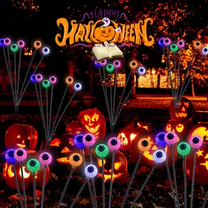 2024 Halloween Decorations 6/8/10/12 LED Solar Outdoor Lights For Garden Halloween Lights Decoration Swaying Eyes