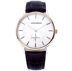 Montre mécanique pour homme avec bracelet en cuir véritable, boîtier en acier et cristal saphir - Product Image 6