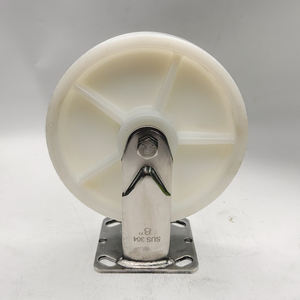 ล้อไนลอน PA6 ขนาด 8 นิ้ว 200 มม. แบบยึดติด พร้อมล้อสแตนเลส รับน้ำหนัก 400 กก. สำหรับรถเข็น ตู้คอนเทนเนอร์ ล้อเลื่อนสำหรับงานหนัก - Product Image 3