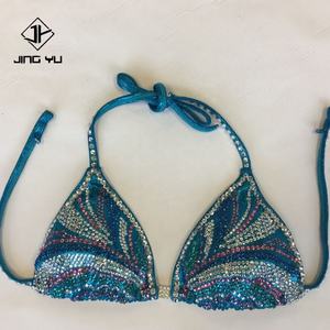 Bikini Brillante con Pedrería para Mujer, Conjunto de Bikini con Tanga y Pedrería Brillante - Product Image 3