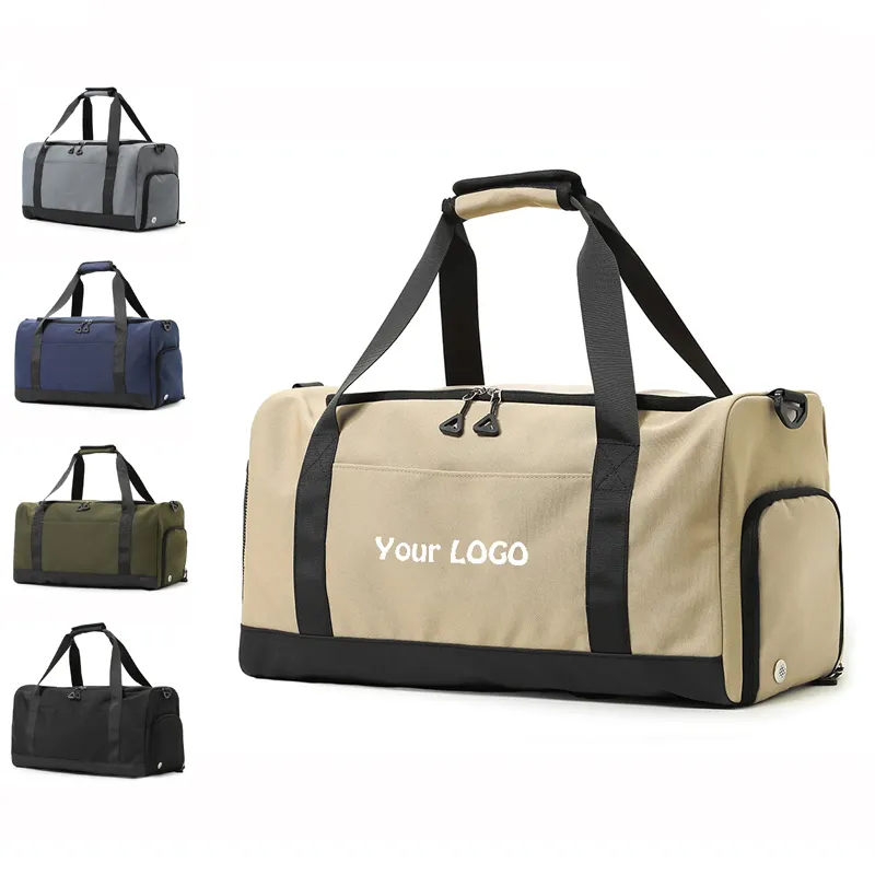 Bolsa de viagem grande com logotipo personalizado para homens, bolsa de transporte durável à prova d'água para bagagem e atividades ao ar livre, mochilas de lazer para viajar