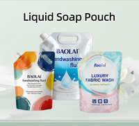 Sachet de recharge de savon liquide pour lessive bébé, sans BPA, avec bec verseur, 700 ml et 1 L, personnalisé en usine