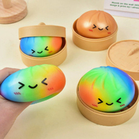 Jouet anti-stress souple à remontée lente en forme de boulette avec visage souriant, pour enfants, cadeaux, fêtes et décompression quotidienne