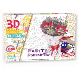 Wholesale Diy Jigsaw Pretty Educational Puzzle Game, Colorful Paper Flower Cardboard Painting Design Funny Activities 3D Puzzle