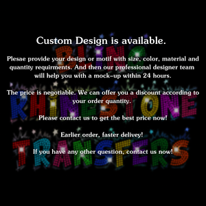 Logotipo personalizado de diamantes de imitación, diseño de transferencia térmica, patrón de plantilla de diamantes de imitación - Product Image 6