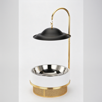 Plat de service en acier inoxydable 8L or, blanc, noir avec couvercle suspendu pour buffet, hôtel, mariage, traiteur