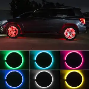 RGB LED Auto-Knotenbrett-Lampe wasserdichter flexibler Neonstreifen 12 V Auto-Radring dekorative Atmosphäre Licht Schallsteuerung mit APP Auto