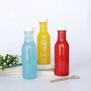 Contenitore all'ingrosso di vetro rotondo chiaro alla moda con coperchio filettato per salse sciroppi marmellate frullati e bevande - Product Image 1