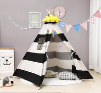Tipi d'intérieur en toile de coton biologique pour enfants, jouet de jeu indien, tente tipi