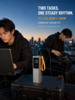 Batterie externe portable Li-Polymère haute capacité 30000mAh avec charge rapide 165W, double sortie USB-C et lampe torche LED, chargeur pour ordinateur portable