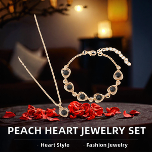 Gold Heart Christian Jewelry <b>Set</b> Necklace Bracelet <b>Ring</b> Earring <b>for</b> <b>Women</b> <b>Wedding</b> Engagement Party Gift - Product Image 2