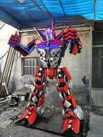Patung Robot Transformer LED Besar untuk Taman / Dekorasi Seni Interaktif dengan Detail Mekanik yang Realistis