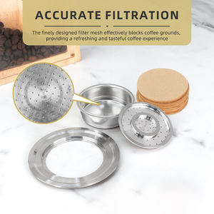 Lot de dosettes de café rechargeables compatibles avec les filtres à café Philip Senseo, 1 lot de capsules de poudre de café réutilisables avec papiers filtres - Product Image 5