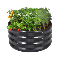 Bac à légumes surélevé en métal moderne de 17 pouces de hauteur, résistant à la rouille, durable pour les légumes, les fleurs et les succulentes