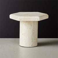 SAIDKOCC Ornement en marbre pour salon et chambre, style américain, créativité, beige, travertin, bougeoir personnalisable, luxe haut de gamme