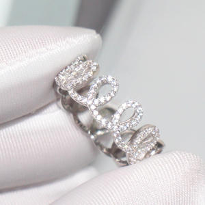 Anello di Diamanti Q478 in Oro Bianco, Taglio Brillante Rotondo, Colore D Naturale, Stile Romantico per Matrimonio Femminile - Product Image 1