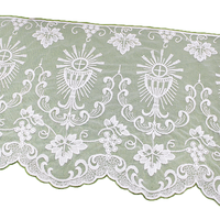 Dentelle décorative pour vêtements catholiques, broderie florale, dentelle de 33 cm de large, dentelle en maille polyester blanche, accessoires en dentelle