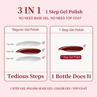 Pour vernis à ongles Gel UV 3-en-1 Base et couche de finition LED/UV Cure non toxique longue durée bouteille de 15ml pour Nail Art logo personnalisé