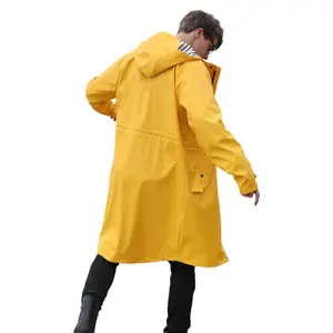 Outdoor Trendy Comfortable Long Full Body Adult Double Layer Stormproof Pu Raincoat
