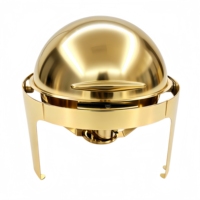 Ensemble de réchauds de luxe à couvercle roulant, chauffe-plats commerciaux en acier inoxydable pour buffet avec supports à combustible, équipement de restauration