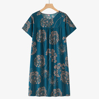 Chemise de nuit à manches courtes pour femme, 34 options de couleurs et de motifs, nouveau pyjama d'été, section fine, robe ample en rayonne pour maman, été