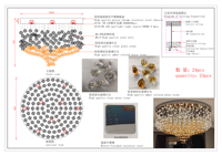 Suspension Moderne de Luxe en Verre Cristal LED, Lustre Personnalisé et Plafonnier pour Villa