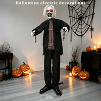 Nouveauté Halloween 2026 : Décoration de scène de scène secrète de maison hantée, avec majordome zombie à bascule et capteur électrique