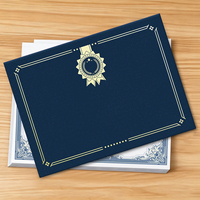 Porta Certificados de Papel Perlado, Cubierta para Diploma con Lámina Dorada, Carpeta para Premios de Graduación con Logotipo Personalizado, Suministro al por Mayor