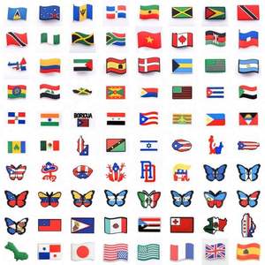 Bandera nacional PVC <span class=keywords><strong>sangre</strong></span> en fuera Zapatos zapato encantos Decoraciones para bandas Pulsera Regalos <span class=keywords><strong>de</strong></span> fiesta - Product Image 6