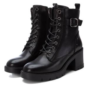 Tronchetti da donna neri con tacco 161901 a punta traspirante termici stile Chelsea chiusura con lacci per la stagione autunno inverno - Product Image 4