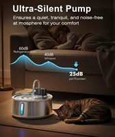 Fontaine à eau automatique sans fil Elecpet pour animaux de compagnie avec capteur de mouvement et batterie 4000 mAh, distributeur en acier inoxydable pour chats et chiens