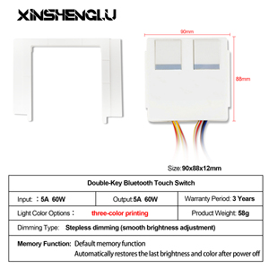 Sakelar Sensor Sentuh Bluetooth Pintar untuk Kabinet Cermin Kamar Mandi 2-Tombol Pengontrol Musik CCT yang Dapat Diredupkan Sistem Speaker Lampu LED 12V - Product Image 3