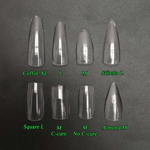 <span class=keywords><strong>Uñas</strong></span> Postizas <span class=keywords><strong>de</strong></span> Cobertura Completa, Gruesas, Transparentes, Estilo Ataúd, <span class=keywords><strong>XL</strong></span>, L, M, Stiletto, Almendradas, Cuadradas, Sin Curva C - Product Image 2