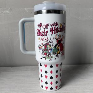 Gobelet isotherme en acier inoxydable 30/40 oz, motif princesse de dessin animé, avec poignée, pour voiture, vente chaude, personnalisable et tendance - Product Image 3