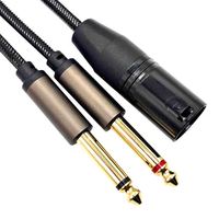 Câble répartiteur XLR 3M 1/4 pouces vers XLR mâle Y, XLR mâle vers double 6.35mm TS Mono Plug Microphone Audio Converter Adapter
